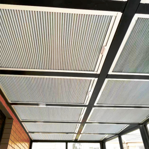 玻璃阳台电动隔热帘阳光房天棚帘平方米k房顶顶遮阳蜂巢帘全遮光