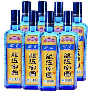 tt龙江家园酒42℃度醇柔浓香型白酒整箱450ml乘以6蓝色大瓶