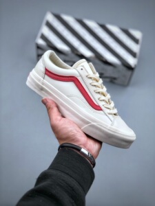 万斯官方旗舰店女鞋秋冬新款style 36权志龙皮面白红帆布鞋男板鞋