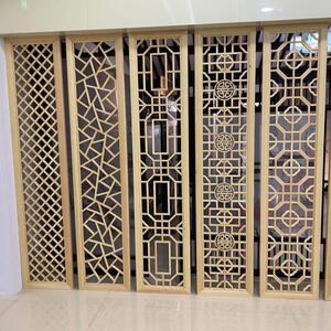 仿古门窗花窗新中式花格木制移门隔断格栅木雕玄关屏风背景墙吊顶