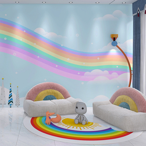 墙纸早教辅导中心补习班幼儿园3d卡通儿童房壁纸吟元化百货店2120