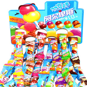 阿尔卑斯棒棒糖双享棒48支硬糖连在一起双层糖果