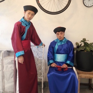 出租演出服古代清朝太监服帽子 衣服 腰带 拂尘