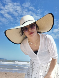 超大帽檐草帽大头围女夏季防晒遮阳帽海边度假沙滩帽时尚百搭宽沿