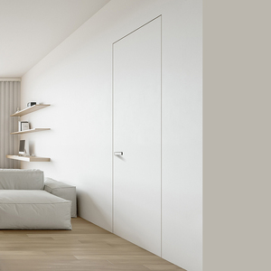 极简门无框烤漆隐形门窄边铝木门卧室实木室内暗门油漆通顶隐藏门