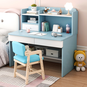 官方正品宜家家具儿童学习桌书桌书架一体家用小学生写字桌子男孩