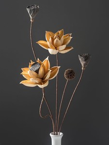 干花花束客厅摆设真花装饰摆件荷花风干莲蓬天然莲藕禅意插花中式