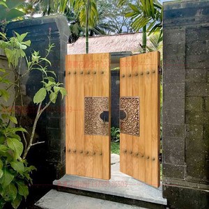 定制 定做防腐木大门别墅实木仿古门茶楼庭院门t酒店双开进户门厂