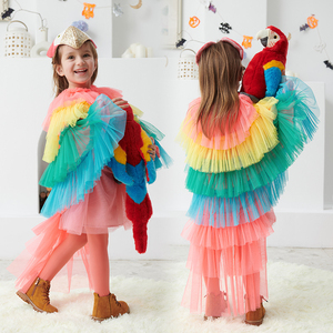 女童披风斗篷万圣节服装鹦鹉cosplay演出服幼儿园动物表演童装