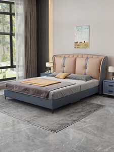 宜家官网床轻奢现代简约双人床1.8m榻榻米大床时尚北欧软包主卧床