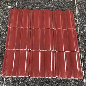琉璃瓦农村别0*三曲瓦围墙波形瓦陶瓷瓦g片0200新2墅屋面瓦玫瑰红