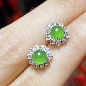 蛋面耳钉镶嵌款式