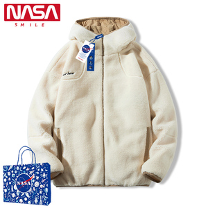 NASA旗舰店官网外套女冬季棉衣潮牌加厚棉袄学生连帽羊羔绒男上衣
