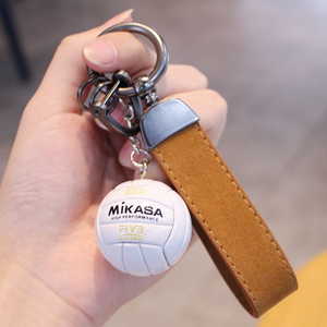 新款排球钥匙扣创意书包挂件中国女男mikasa排迷你纪念品比赛奖品