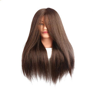 发廊发型师学徒练习专用假人头100%全真发头模20寸可剪染烫吹造型