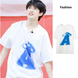 tf家族张极同款衣服oversize帅气潮男纯棉短袖t恤落肩宽松情侣装