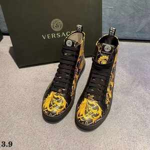 意大利代购versace/范思哲22款男士休闲高帮板鞋圆头系带