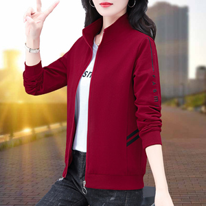 乔丹运动短外套加绒卫衣女2023年春秋装新款韩版宽松休闲短款立领