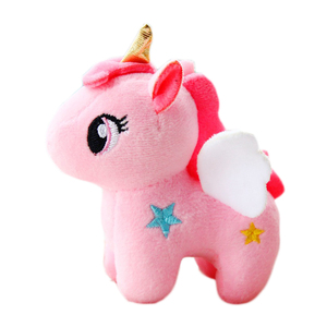 彩虹独角兽毛绒公仔书包挂件玩具钥匙扣娃娃儿童玩偶女孩粉色挂饰