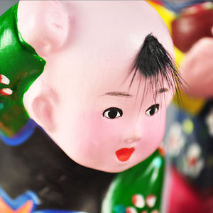 【红泥坊】天津泥人张彩塑斗蛐蛐复古怀旧儿童游戏装饰摆件可爱娃