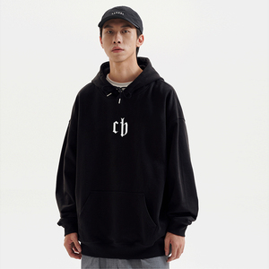 cb连帽卫衣男潮牌美式高街宽松上衣服字母ch上衣男生秋季情侣帽衫