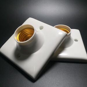 公牛方形86式e27螺口灯座led灯泡灯头灯口插座灯底座罗口86型暗装