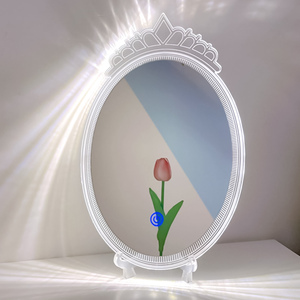 乌有乡魔镜皇冠led灯补光化妆镜带灯学生宿舍化妆梳妆桌面镜子