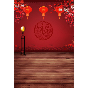 全家福油画布背景布摄影影楼拍摄道具春节喷绘背景仿手绘工笔画过年