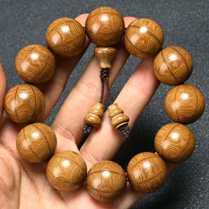 精品六道木降龙木老料108颗手工打磨佛珠手串男念珠手链盘玩包浆2