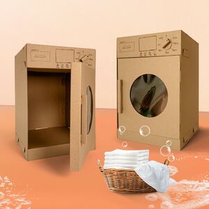 新品纸箱diy手工制作玩具幼儿园区角布置洗衣机废物利用益智儿童