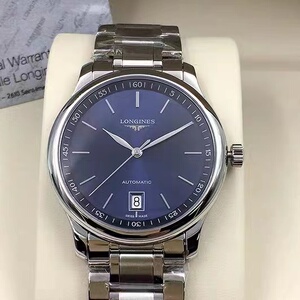 二手浪琴男手表名匠系列蓝表盘防水防刮钢带机械男表l2.793.4.92.