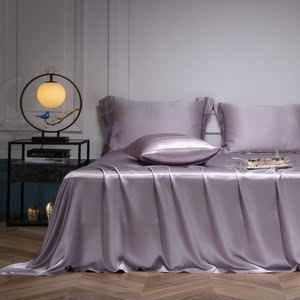 30姆米真丝床单100%桑蚕丝真丝床笠重磅丝绸床包床罩可定做纯色