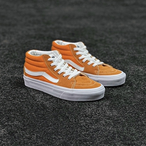 万斯官方 sk8-mid 橘子汽水中帮橙色男女帆布鞋休闲运动滑板鞋