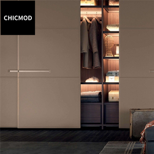 雅致摩登全屋定制衣橱皮革门板意式轻奢极简整体移门衣柜帕维亚