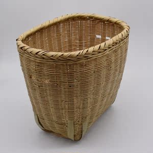 竹编长方形竹筐篓子车篓背篓水果茶叶采摘收纳竹篮子摆放道具.小