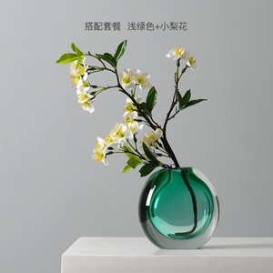 玻璃花瓶圆肚大肚子北约简约摆件客厅插花电视柜两边的摆在餐桌上