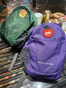 日本GC｜GROOVY COLORS 24SS男女童汉堡苹果贴布书包双肩包