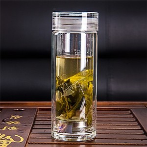 诺亚口杯养生水晶杯双层玻璃泡茶杯真空隔热加厚办公室便携水杯子