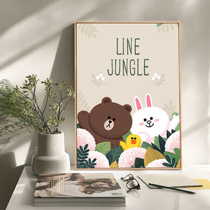 数字油画diy网红布朗熊可妮兔手工填色可爱卡通动漫手绘装饰挂画