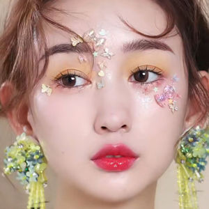 儿童舞台妆眼影亮片眼妆亮钻星星蝴蝶贴脸化妆表演脸上贴饰品钻