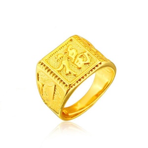 2022年正品老凤祥云24k黄金戒指男士对戒指环活口999足金霸气福字