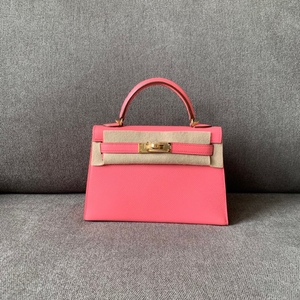 手工定制手提女包mini迷你凯莉包二代手掌纹epsom皮唇膏粉