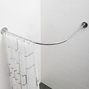 不锈钢弧形浴帘杆卫生间半圆形浴室杆伸缩窗帘杠淋浴架免打孔防水