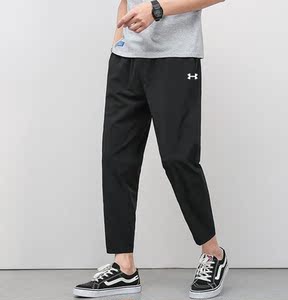 ua安德玛九分裤男夏天薄款冰丝速干休闲裤夏季青年潮牌直筒运动裤