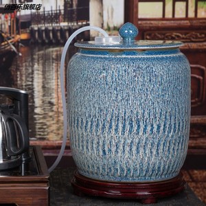 高端陶瓷水缸米缸储物罐带盖斤/30斤家用密封储水罐茶几适用品牌