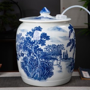 高端陶瓷米缸抽水缸30斤 50斤 带盖家用纯净水茶几泡茶储水罐品牌