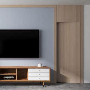 双羽木门 电视背景墙客厅背景墙带隐形门简法套餐1号