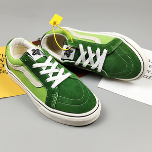 万斯牛油果绿sk8mid中帮帆布鞋奇异果高帮情侣休闲草绿色男女板鞋33人