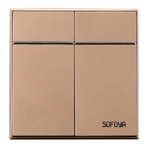 索菲亚电a工大面板香槟金墙壁全屋家用一位多控带五孔开关插座套