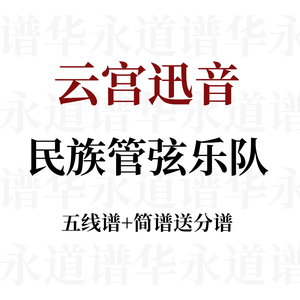 003人付款淘宝盛唐乐坊 民乐合奏五重d调简谱 扬琴二胡 古筝琵琶笛子